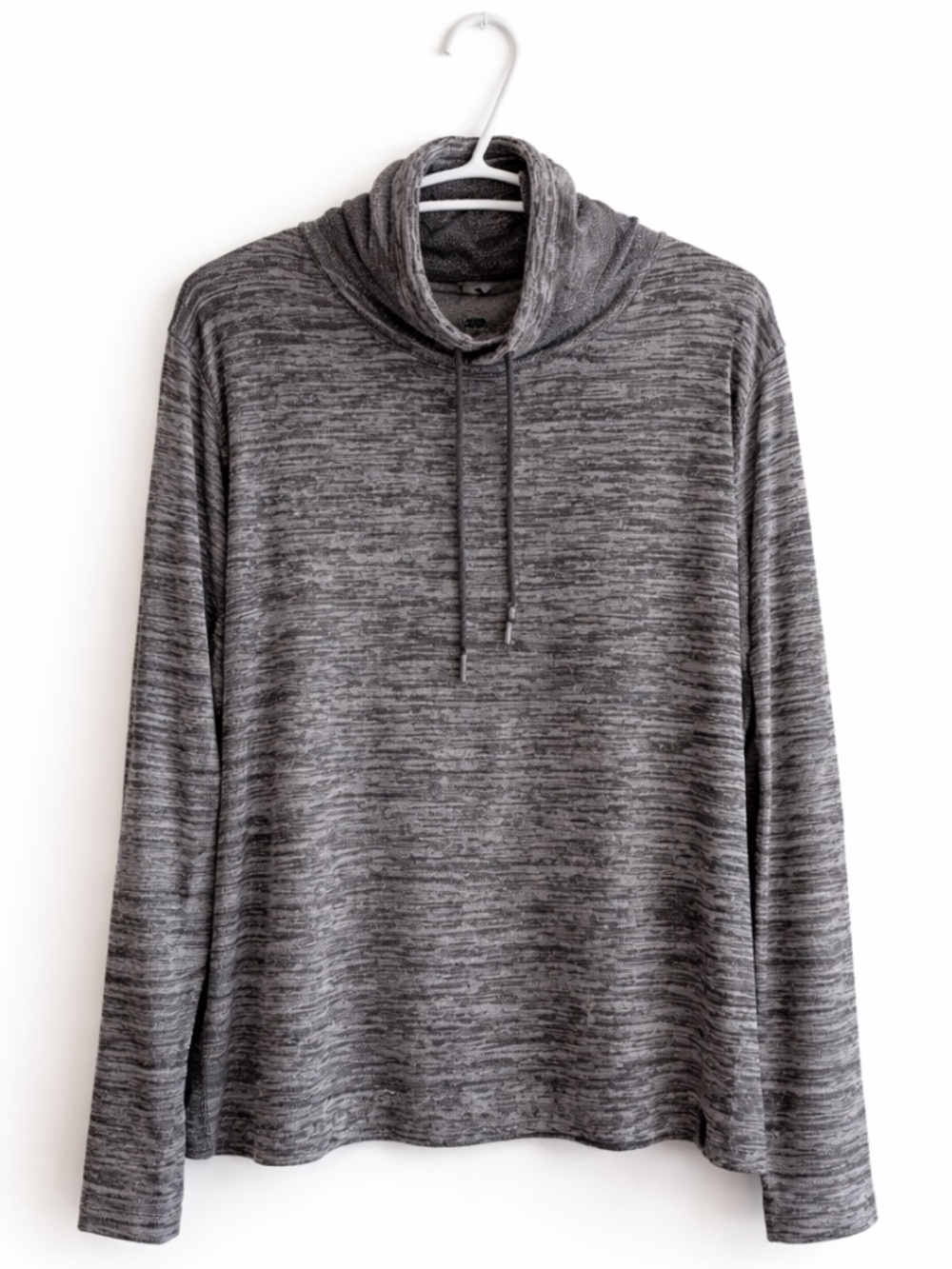Projek Raw Grey Marled Drawstring Cowl Neck Pullover Sweater – Large GUC